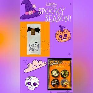 🎃Rae Dunn Halloween 👻 Towels Snoopy
“BOO”+ PIER 1 Pins  🎃